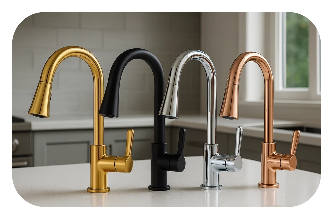 راهنمای کامل انتخاب رنگ شیرآلات | بررسی شیرآلات کروم، سفید، مشکی، طلایی و ترکیبی